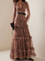 Women Ethnic Ethnic Spring/Fall Chiffon Natural Daily Long Sleeve H-Line Regular Dresses