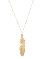 Women Feather Pendant Long Sweater Statement Vintage Chain Necklace