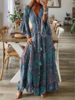 Women Floral Boho Spring/Fall Commuting Maxi A-Line Regular Ruffled Skirt No Dresses