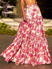 Women Floral Boho Spring/Fall Viscose No Elasticity Loose Maxi H-Line Regular Skirts