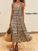Women Floral Boho Summer Natural No Elasticity Maxi H-Line Regular No Dresses