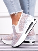 Women Floral Street All Season Glitter Daily Slip On Block Heel Lycra Standard Casual Shoes