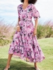 Women Floral Summer Vacation Natural Vacation Loose Half Sleeve A-Line Regular Dresses