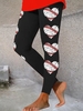 Women Geometric Casual Spring/Fall Natural High Elasticity Daily Slim fit Pants Long S-Line Leggings