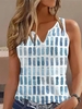 Women Geometric Casual Summer Daily Loose Sleeveless Regular H-Line AA Tank Tops