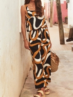 Women Geometric Casual Summer Polyester No Elasticity Daily Loose Top With Pants Regular Two-Piece Sets