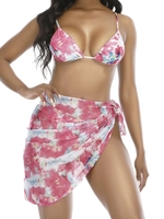 Women Ombre Summer Vacation Polyester Micro-Elasticity Bikini Regular Vacation Bikini with Cover Ups