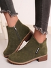 Women Plain All Season Urban Zipper Wearable Faux Suede Pu Rubber Thanksgiving Day Boots