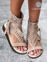 Women Plain Autumn West Style Daily Hollow out Round Toe Plus Size Faux Suede Pu Western Boots