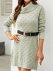 Women Polka Dots Casual Autumn Acrylic Heavyweight Long Sleeve Shawl Collar Medium Elasticity No Sweater Dresses