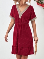Women Polka Dots Casual Summer Daily Regular Fit Short Short Sleeve A-Line No Dresses