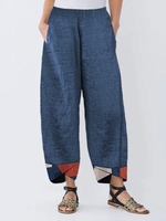 Women Printed Casual Linen & Cotton Daily Pants