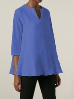 Women Solid Gray Accessories Linen All Season Simple & Basic Shirts