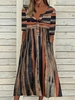Women Striped Casual Autumn No Elasticity Daily Loose Best Sell Crew Neck Regular Size Dresses