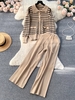 Women Striped Casual Spring/Fall Spandex Zipper Loose Long Sleeve H-Line Regular Two-Piece Sets