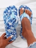 Women Summer Camo Vacation Flat Heel Fabric Beach Style Slip On Waterproof Flip-Flops Flip-Flops