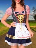 Women Summer Small Floral Germany Polyester Natural Party Short sleeve Regular Medium Elasticity Dresses