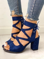 Women Vacation Plain Summer Commuting Peep Toe After the lacing Pu Slide Sandals Rubber Slide Sandals