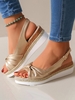 Women Vacation Plain Summer Daily Block Heel Peep Toe Synthetic leather Pu Rubber Slide Sandals