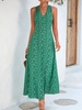 Women Vacation Summer Small Floral Polyester No Elasticity Daily Midi Sleeveless Regular Dresses