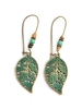 Womens Vintage Leaf Alloy Earrings