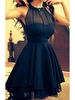 Bridelily ALine Chiffon Jewel Sleeveless ShortMini With Ruffles Dresses