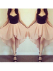 Bridelily ALine Chiffon Sweetheart Sleeveless ShortMini With Ruffles Dresses
