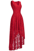 Bridelily Aline Hilo Vneck Burgundy Lace Dresses