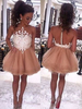 Bridelily ALine Sleeveless Bateau Tulle With Applique ShortMini Prom Dresses