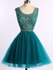 Bridelily ALine Sleeveless Scoop Tulle With Beading ShortMini Dresses