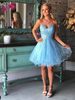 Bridelily ALine Sleeveless Sweetheart Net With Beading ShortMini Dresses
