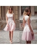 Bridelily ALine Tulle Scoop Sleeveless ShortMini Applique Prom Dresses