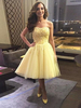 Bridelily ALine Tulle Sweetheart Sleeveless ShortMini With Applique Prom Dresses