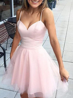 Bridelily ALine Tulle Sweetheart Sleeveless ShortMini With Ruffles Prom Dresses