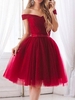 Bridelily ALine Tulle With Ruffles OfftheShoulder Sleeveless KneeLength Dresses