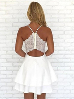 Bridelily ALine Vneck Chiffon Sleeveless Pleats ShortMini Dresses