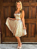 Bridelily ALine VNeck Sleeveless Kneelength Sequins Two Piece Dresses