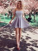 Bridelily ALine With Ruffles Strapless Satin Sleeveless ShortMini Dresses