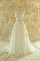 Bridelily Amazing Illusion Lace Tulle Aline Wedding Dress
