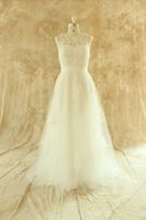 Bridelily Awesome Illusion Lace Tulle Aline Wedding Dress