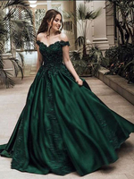 Bridelily Ball Gown OfftheShoulder Sleeveless FloorLength With Lace Satin Dresses