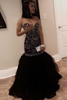 Bridelily Brilliant Sweetheart Beading Black Mermaid Prom Dresses