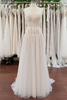 Bridelily Chic Vneck Appliques Tulle Aline Wedding Dress