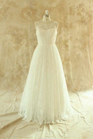 Bridelily Craceful Lace ALine Floor Length Wedding Dress