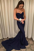 Bridelily Elegant Sweetheart Mermaid Zipper SweepTrain Prom Dress