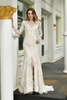 Bridelily Exquisite VNeck Long Sleeve Mermaid Wedding Dress