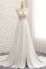 Bridelily Front Slit Appliques Chiffon Aline Wedding Dress