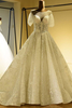 Bridelily Glorious Short Sleeve Lace Tulle Wedding Dress