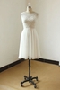 Bridelily Illusion Lace Chiffon Aline Mini Wedding Dress