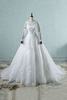 Bridelily Long Sleeve Appliques Tulle Aline Wedding Dress